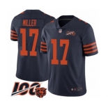 Men's Chicago Bears #17 Anthony Miller Limited Navy Blue Rush Vapor Untouchable 100th Season Football Jersey