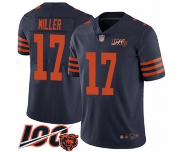 Men's Chicago Bears #17 Anthony Miller Limited Navy Blue Rush Vapor Untouchable 100th Season Football Jersey