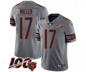 Men's Chicago Bears #17 Anthony Miller Limited Silver Inverted Legend 100th Season Football Jersey