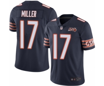 Men's Chicago Bears #17 Anthony Miller Navy Blue Team Color 100th Season Limited Football Jersey