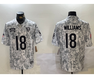 Men's Chicago Bears #18 Caleb Williams Arctic Camo 2024 FUSE Salute to Service Limited Stitched Jersey