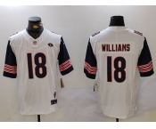 Men's Chicago Bears #18 Caleb Williams Limited White Fashion FUSE Jersey