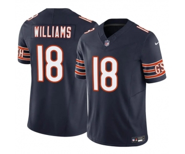 Men's Chicago Bears #18 Caleb Williams Navy 2024 Draft F.U.S.E. Vapor Football Stitched Jersey