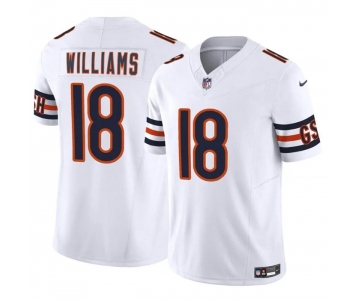 Men's Chicago Bears #18 Caleb Williams White 2024 Draft F.U.S.E. Vapor Football Stitched Jersey