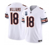 Men's Chicago Bears #18 Caleb Williams White 2024 F.U.S.E. With Draft Patch And 1-star C Patch Vapor Football Stitched Jersey