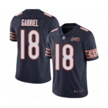 Men's Chicago Bears #18 Taylor Gabriel Navy Blue Team Color 100th Season Limited Football Jersey