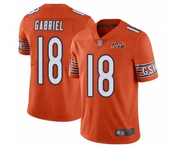 Men's Chicago Bears #18 Taylor Gabriel Orange Alternate 100th Season Limited Football Jersey