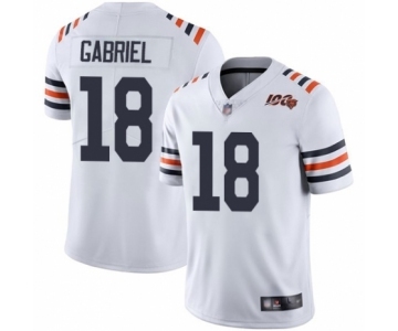 Men's Chicago Bears #18 Taylor Gabriel White 100th Season Limited Football Jersey