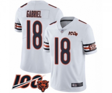 Men's Chicago Bears #18 Taylor Gabriel White Vapor Untouchable Limited Player 100th Season Football Jersey