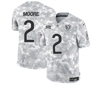 Men's Chicago Bears #2 DJ Moore 2024 F.U.S.E Arctic Camo Salute To Service Limited Stitched Football Jersey