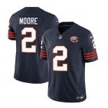 Men's Chicago Bears #2 DJ Moore Navy 2023 F.U.S.E. Throwback Limited Football Stitched Game Jersey