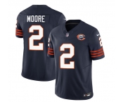 Men's Chicago Bears #2 DJ Moore Navy 2023 F.U.S.E. Throwback Limited Football Stitched Game Jersey