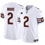 Men's Chicago Bears #2 DJ Moore White 2024 F.U.S.E. With 1-star C Patch Vapor Untouchable Limited Football Stitched Jersey