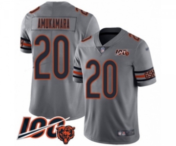 Men's Chicago Bears #20 Prince Amukamara Limited Silver Inverted Legend 100th Season Football Jersey