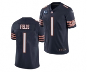 Men's Chicago Bears 2022 #1 Justin Fields Navy With 1-star C Patch Vapor Untouchable Limited Stitched Jersey