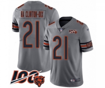 Men's Chicago Bears #21 Ha Clinton-Dix Limited Silver Inverted Legend 100th Season Football Jersey