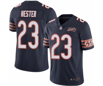 Men's Chicago Bears #23 Devin Hester Navy Blue Team Color 100th Season Limited Football Jersey