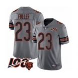 Men's Chicago Bears #23 Kyle Fuller Limited Silver Inverted Legend 100th Season Football Jersey