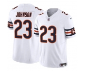 Men's Chicago Bears #23 Roschon Johnson White 2023 F.U.S.E. Vapor Stitched Football Jersey