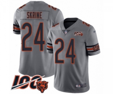 Men's Chicago Bears #24 Buster Skrine Limited Silver Inverted Legend 100th Season Football Jersey