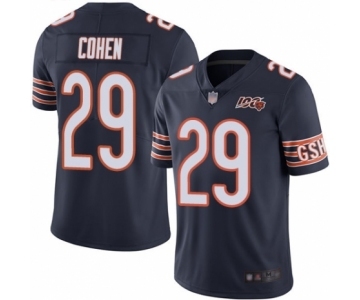 Men's Chicago Bears #29 Tarik Cohen Navy Blue Team Color 100th Season Limited Football Jersey