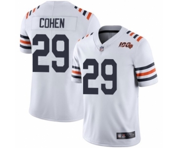 Men's Chicago Bears #29 Tarik Cohen White 100th Season Limited Football Jersey