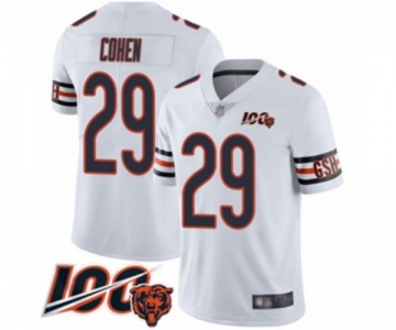 Men's Chicago Bears #29 Tarik Cohen White Vapor Untouchable Limited Player 100th Season Football Jersey