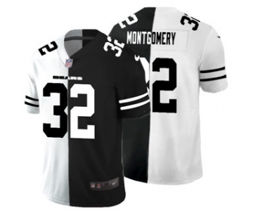 Men's Chicago Bears #32 David Montgomery Black V White Peace Split Vapor Untouchable Limited Football Jersey