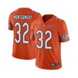 Men's Chicago Bears #32 David Montgomery Orange Alternate 100th Season Limited Football Jersey