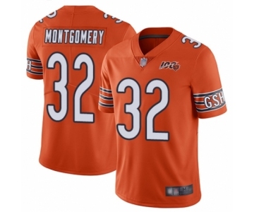 Men's Chicago Bears #32 David Montgomery Orange Alternate 100th Season Limited Football Jersey