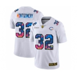 Men's Chicago Bears #32 David Montgomery White Multi-Color 2020 Football Crucial Catch Limited Football Jersey