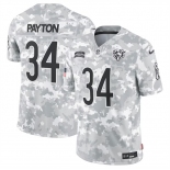 Men's Chicago Bears #34 Walter Payton 2024 Arctic Camo Salute To Service Limited Stitched Football Jersey