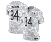 Men's Chicago Bears #34 Walter Payton 2024 Arctic Camo Salute To Service Limited Stitched Football Jersey