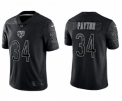 Men's Chicago Bears #34 Walter Payton Black Reflective Limited Stitched Football Jersey