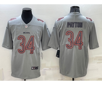 Men's Chicago Bears #34 Walter Payton Grey Atmosphere Fashion 2022 Vapor Untouchable Stitched Limited Jersey