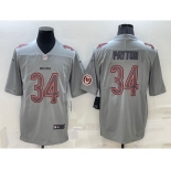 Men's Chicago Bears #34 Walter Payton LOGO Grey Atmosphere Fashion 2022 Vapor Untouchable Stitched Limited Jersey