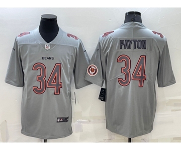 Men's Chicago Bears #34 Walter Payton LOGO Grey Atmosphere Fashion 2022 Vapor Untouchable Stitched Limited Jersey