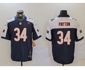 Men's Chicago Bears #34 Walter Payton Limited Navy Thanksgiving Fashion FUSE Jersey