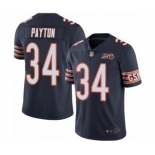 Men's Chicago Bears #34 Walter Payton Navy Blue Team Color 100th Season Limited Football Jersey