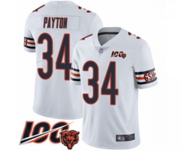 Men's Chicago Bears #34 Walter Payton White Vapor Untouchable Limited Player 100th Season Football Jersey