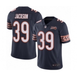 Men's Chicago Bears #39 Eddie Jackson Navy Blue Team Color 100th Season Limited Football Jersey