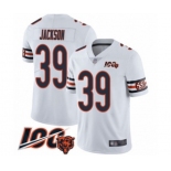 Men's Chicago Bears #39 Eddie Jackson White Vapor Untouchable Limited Player 100th Season Football Jersey