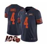 Men's Chicago Bears #4 Chase Daniel Limited Navy Blue Rush Vapor Untouchable 100th Season Football Jersey