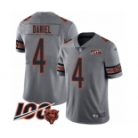 Men's Chicago Bears #4 Chase Daniel Limited Silver Inverted Legend 100th Season Football Jersey