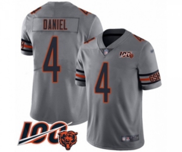 Men's Chicago Bears #4 Chase Daniel Limited Silver Inverted Legend 100th Season Football Jersey