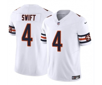 Men's Chicago Bears #4 D’Andre Swift White 2023 F.U.S.E. Vapor Football Stitched Jersey