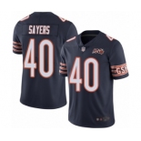 Men's Chicago Bears #40 Gale Sayers Navy Blue Team Color 100th Season Limited Football Jersey