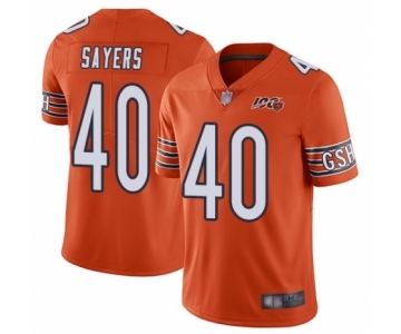 Men's Chicago Bears #40 Gale Sayers Orange Alternate 100th Season Limited Football Jersey