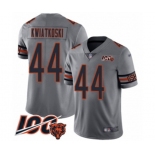 Men's Chicago Bears #44 Nick Kwiatkoski Limited Silver Inverted Legend 100th Season Football Jersey