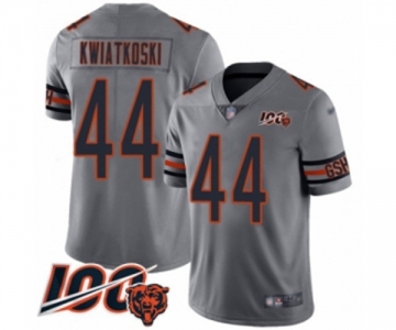 Men's Chicago Bears #44 Nick Kwiatkoski Limited Silver Inverted Legend 100th Season Football Jersey